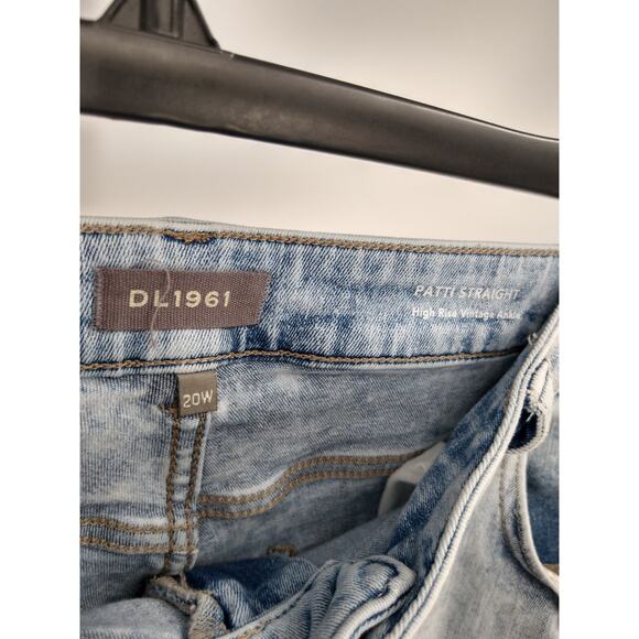 DL1961‎ Patti Jeans 20W Straight High Rise Vintage Ankle Distressed Seaglass - Picture 11 of 14